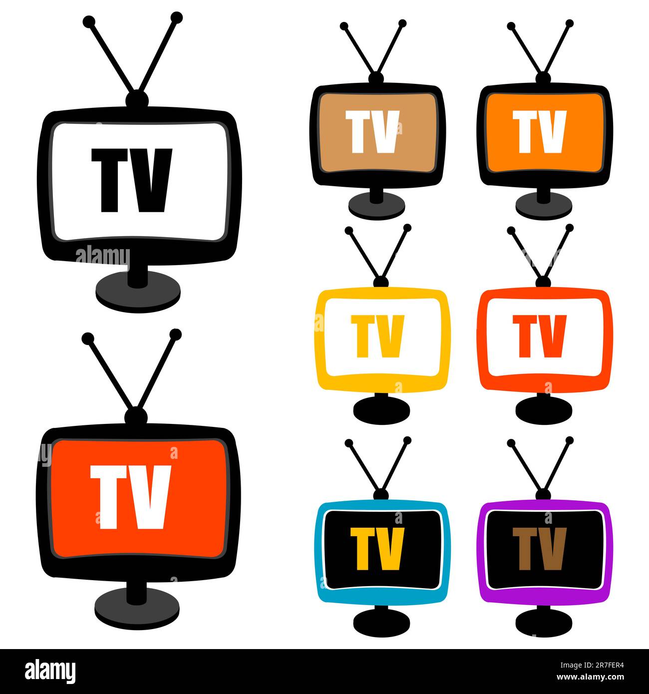 Illustrazione della tv su sfondo bianco Illustrazione Vettoriale