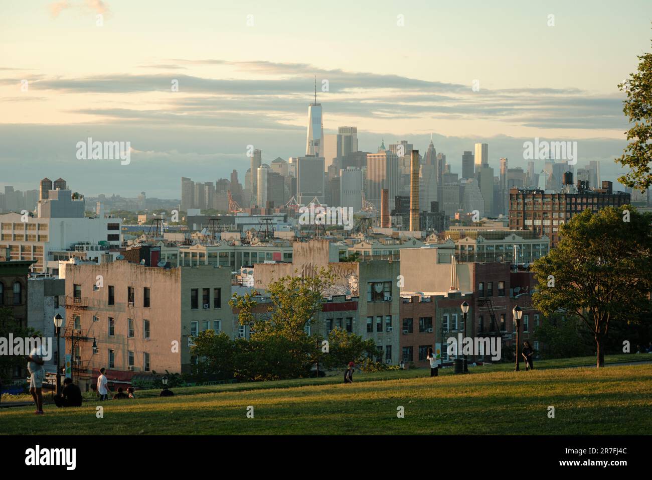 Vista serale da Sunset Park, Brooklyn, New York Foto Stock