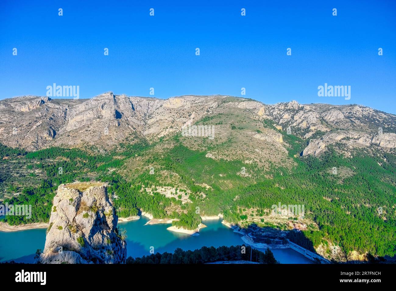 Guadalest paesaggio in Spagna Foto Stock