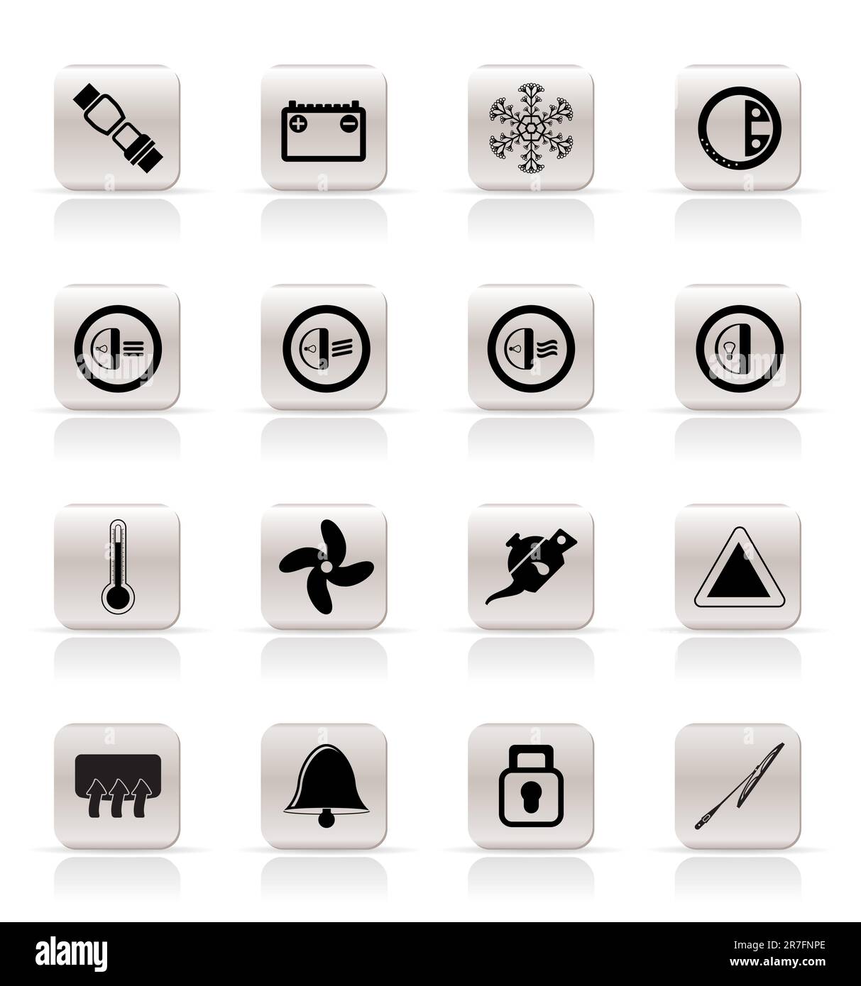 Cruscotto di automobile icone - vettore set di icone Illustrazione Vettoriale