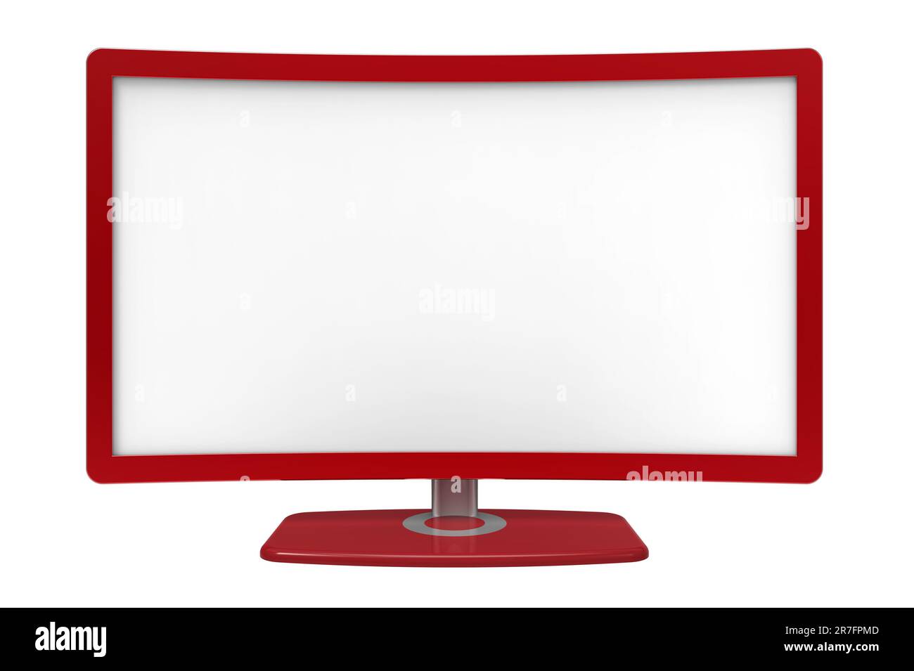 Curvo sullo schermo tv, isolato su sfondo bianco Foto Stock