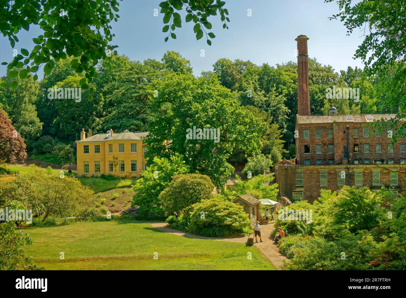 Carry Bank House e mulino a Styal a Cheshire, Inghilterra. Foto Stock