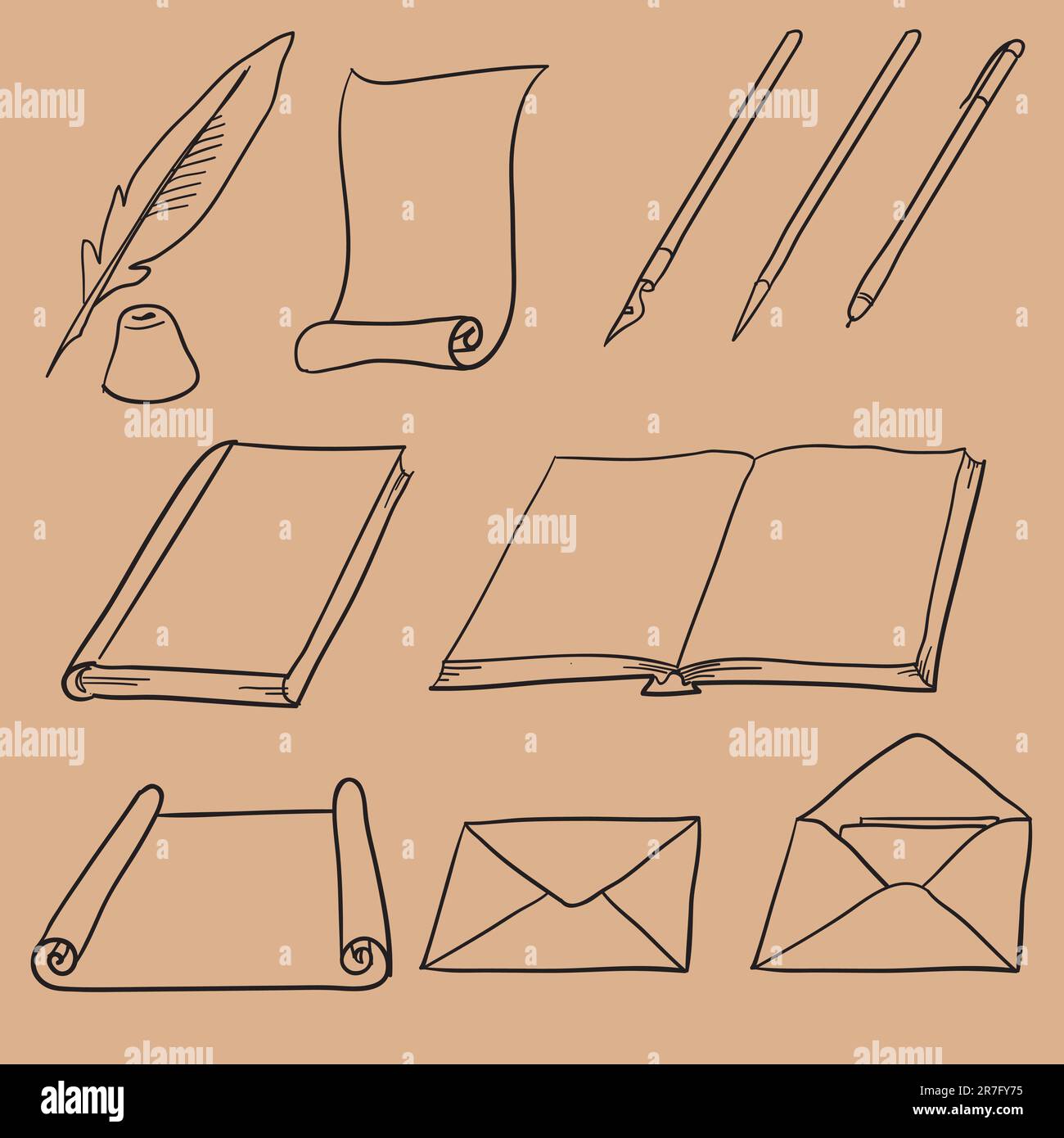 Set di scrittura Illustrazione Vettoriale