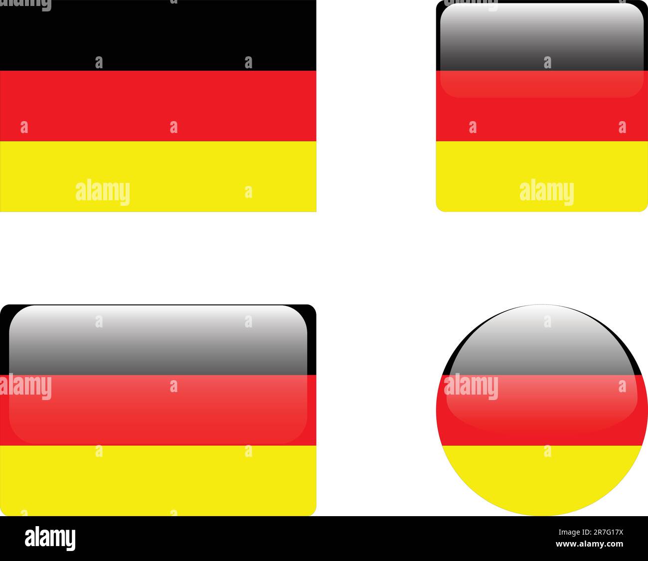 collezione di bandiere e bottoni per la germania - vettore Illustrazione Vettoriale