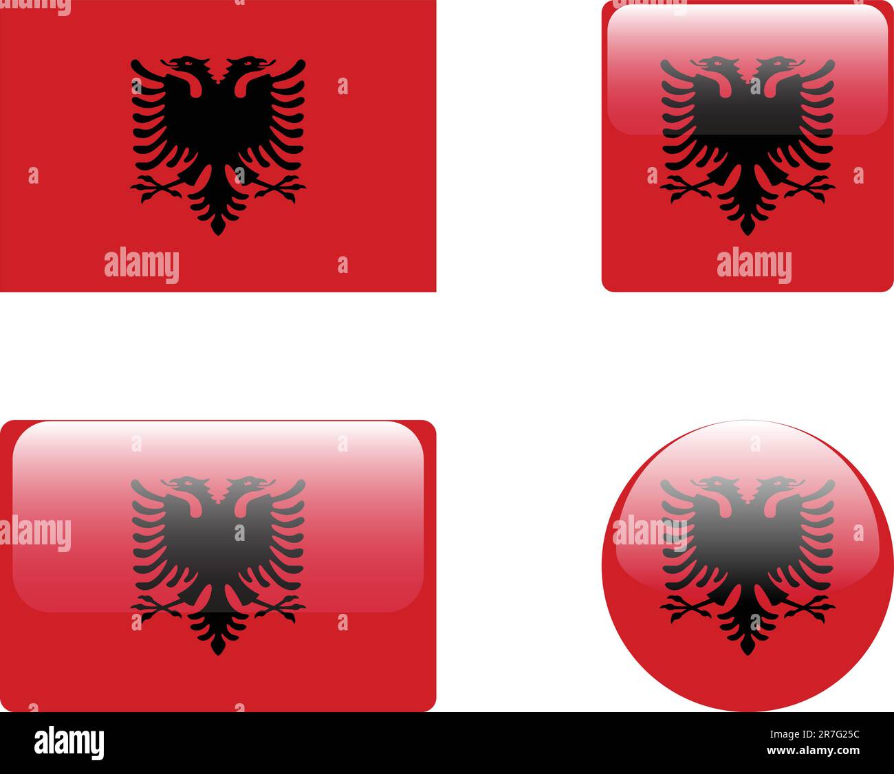 collezione albania flag & buttons - vector Illustrazione Vettoriale