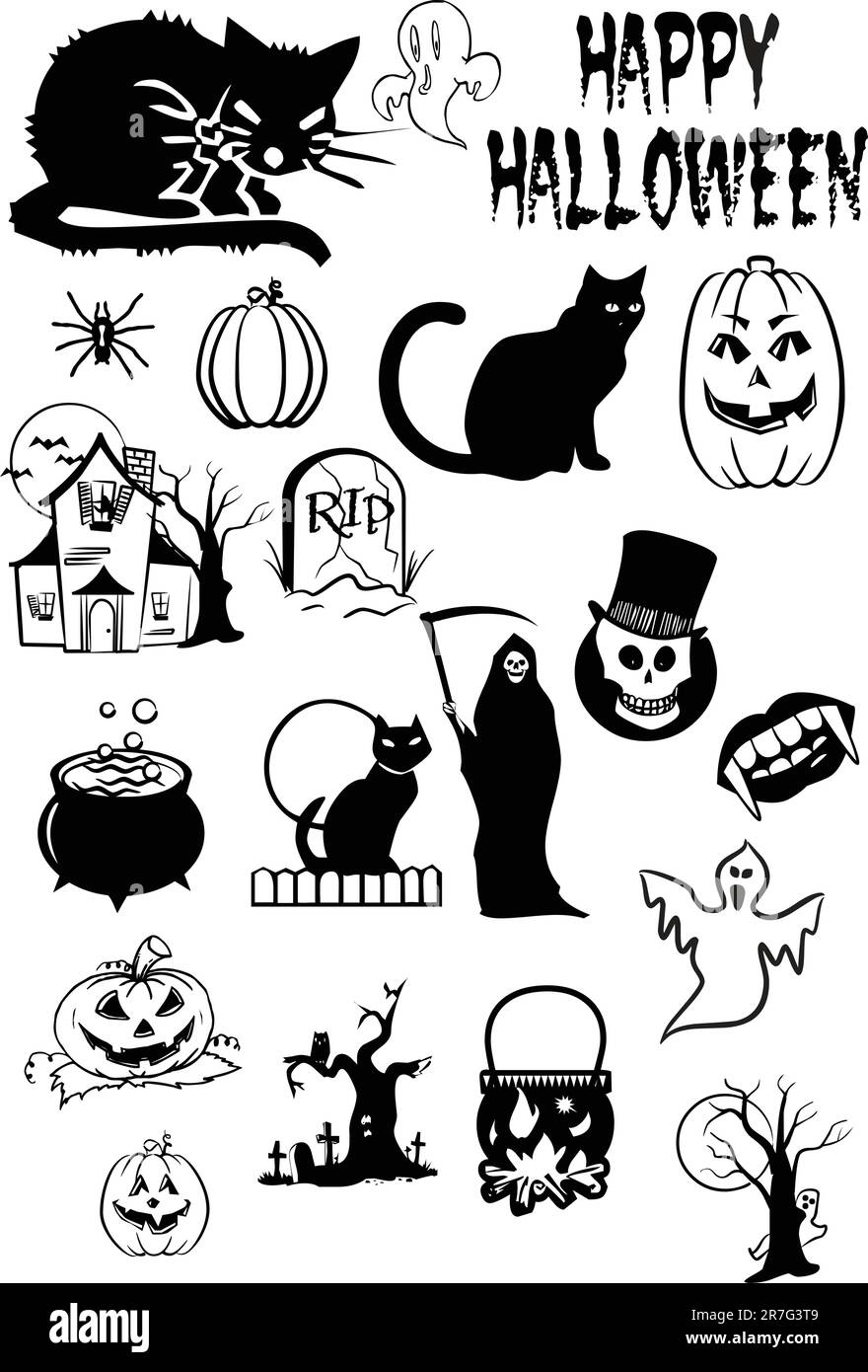 Sagome di Halloween Illustrazione Vettoriale