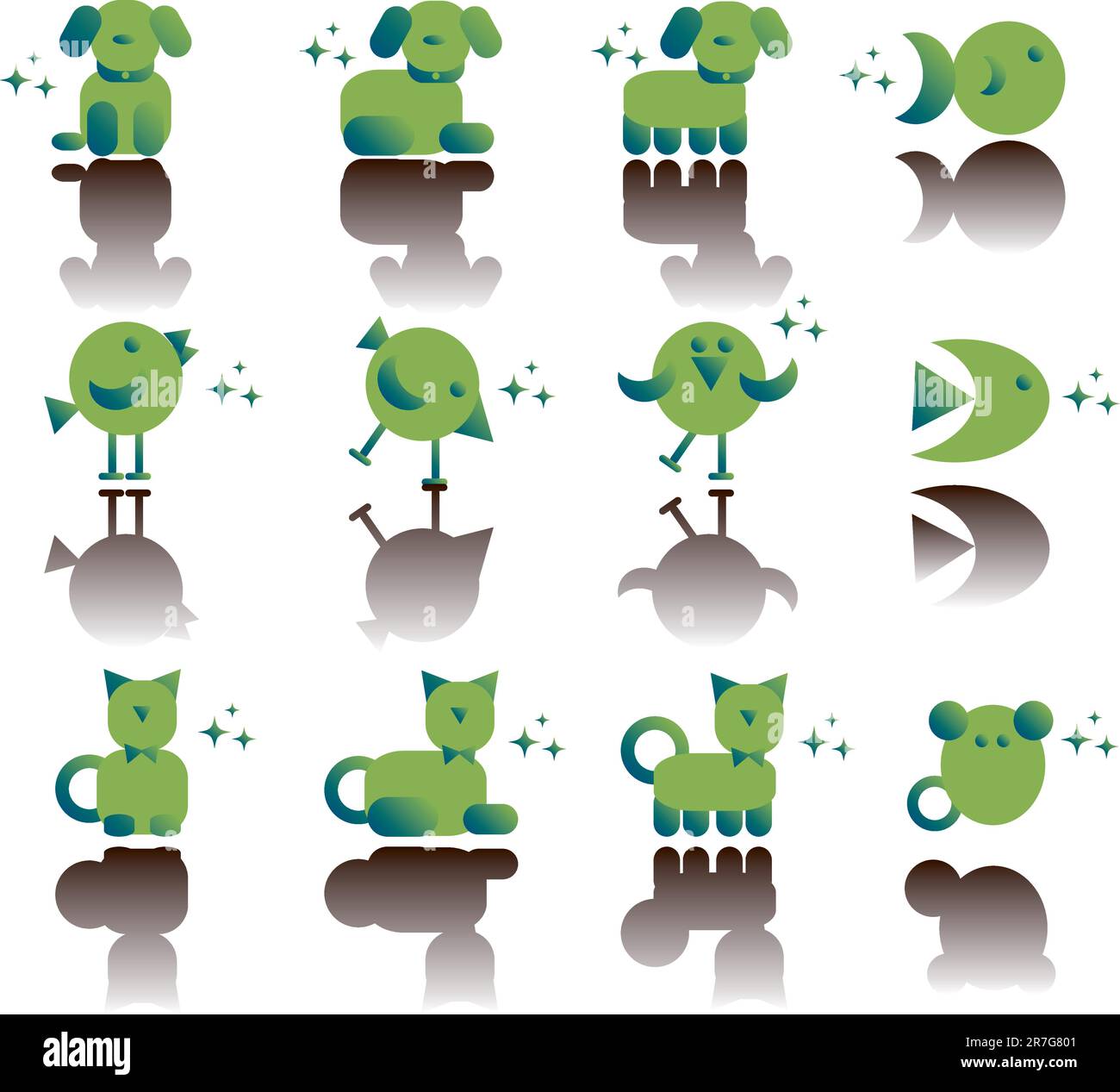 Icone animali domestici Illustrazione Vettoriale