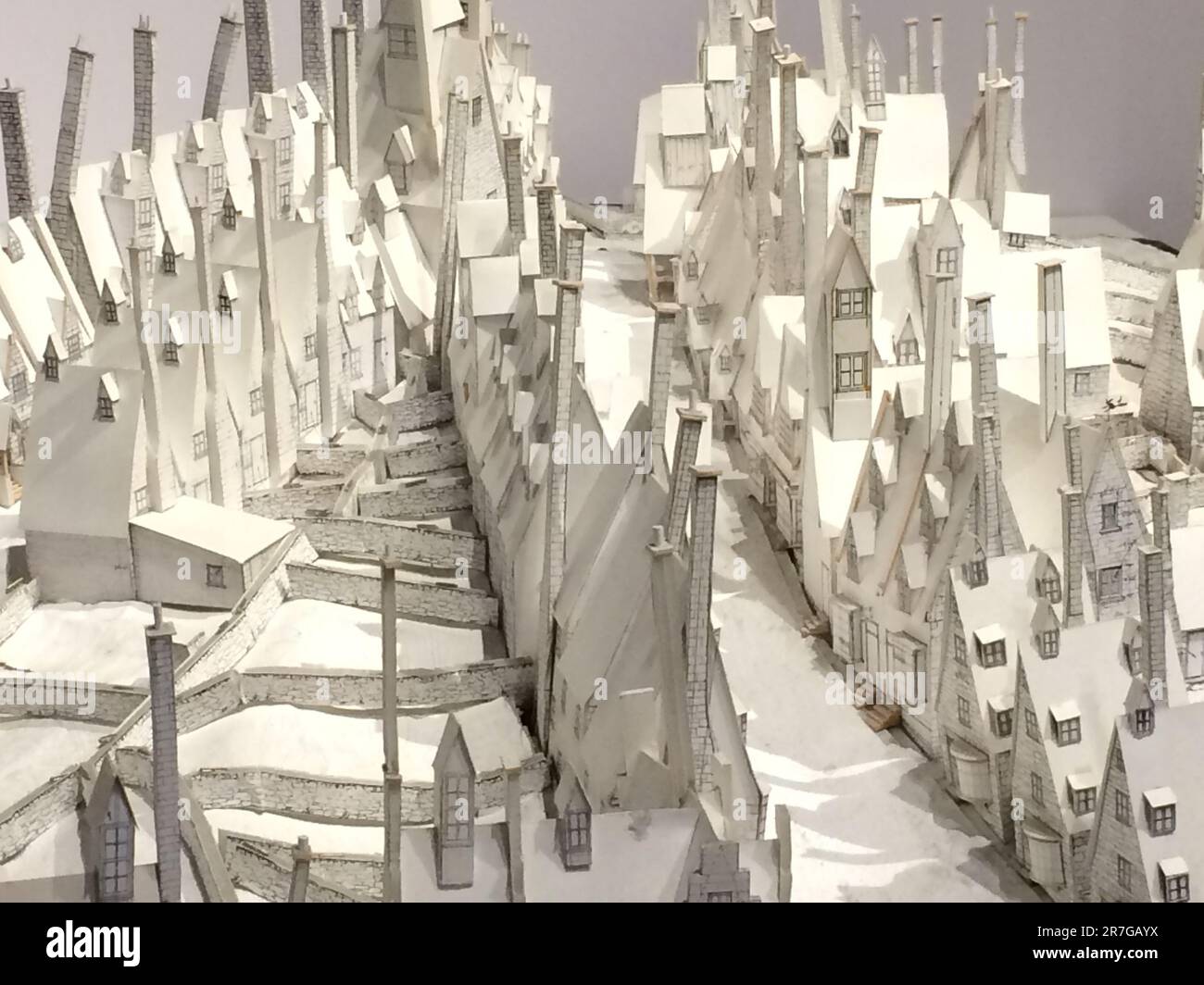 Modello in scala Hogsmeade. La realizzazione di Harry Potter, Warner Bros. Studio Tour, Londra. Foto Stock