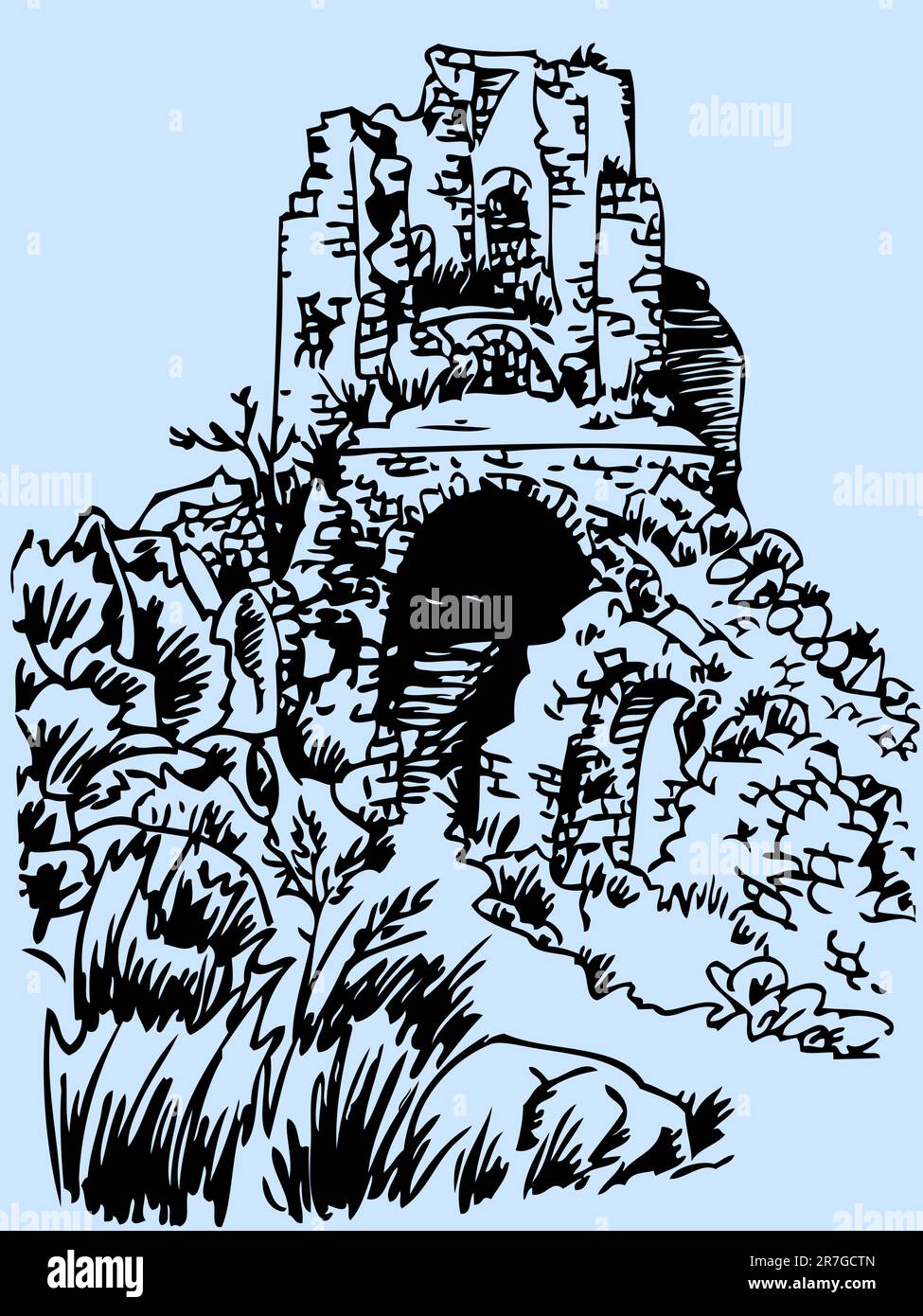 Old Castle Illustrazione Vettoriale