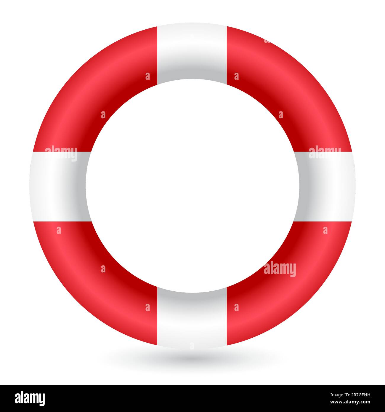 Anello di sicurezza rosso su sfondo bianco Illustrazione Vettoriale