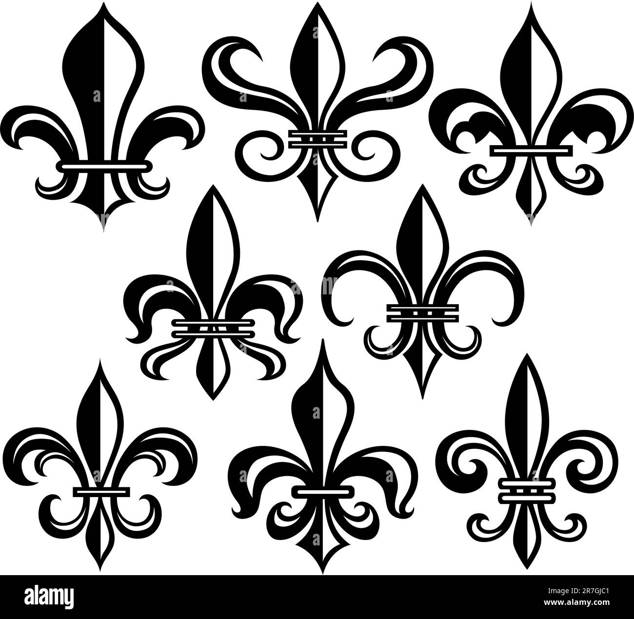 design con schermatura fleur de lys Illustrazione Vettoriale