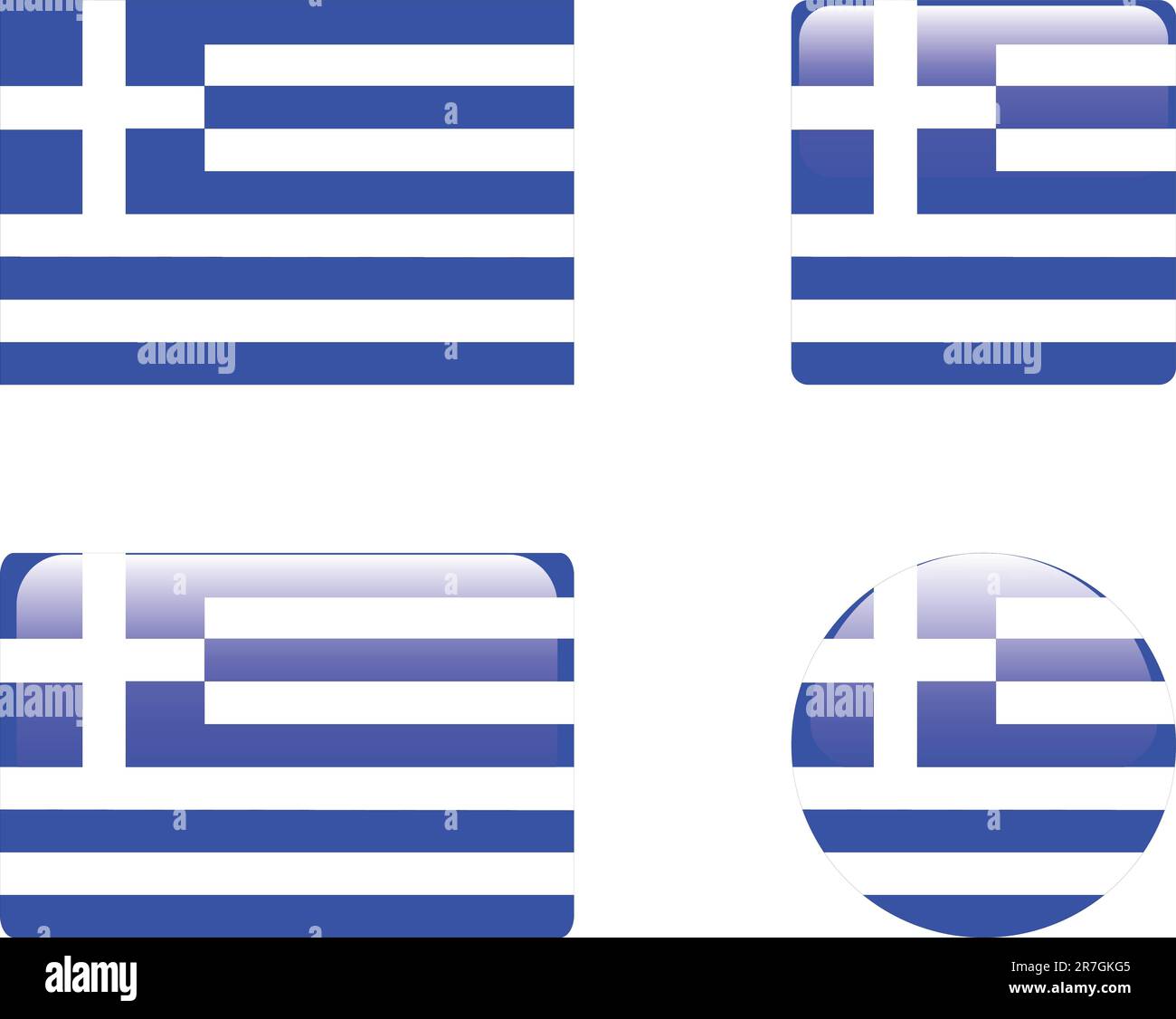 raccolta di bandiere e bottoni della grecia - vettore Illustrazione Vettoriale