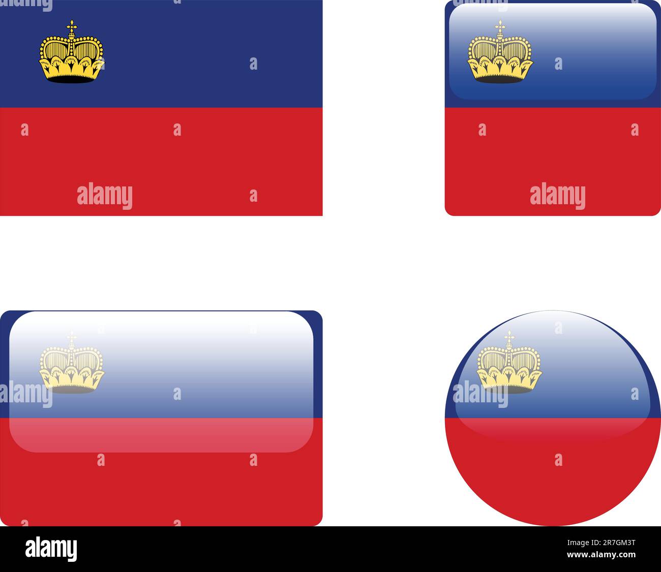 collezione liechtenstein flag & buttons - vettore Illustrazione Vettoriale