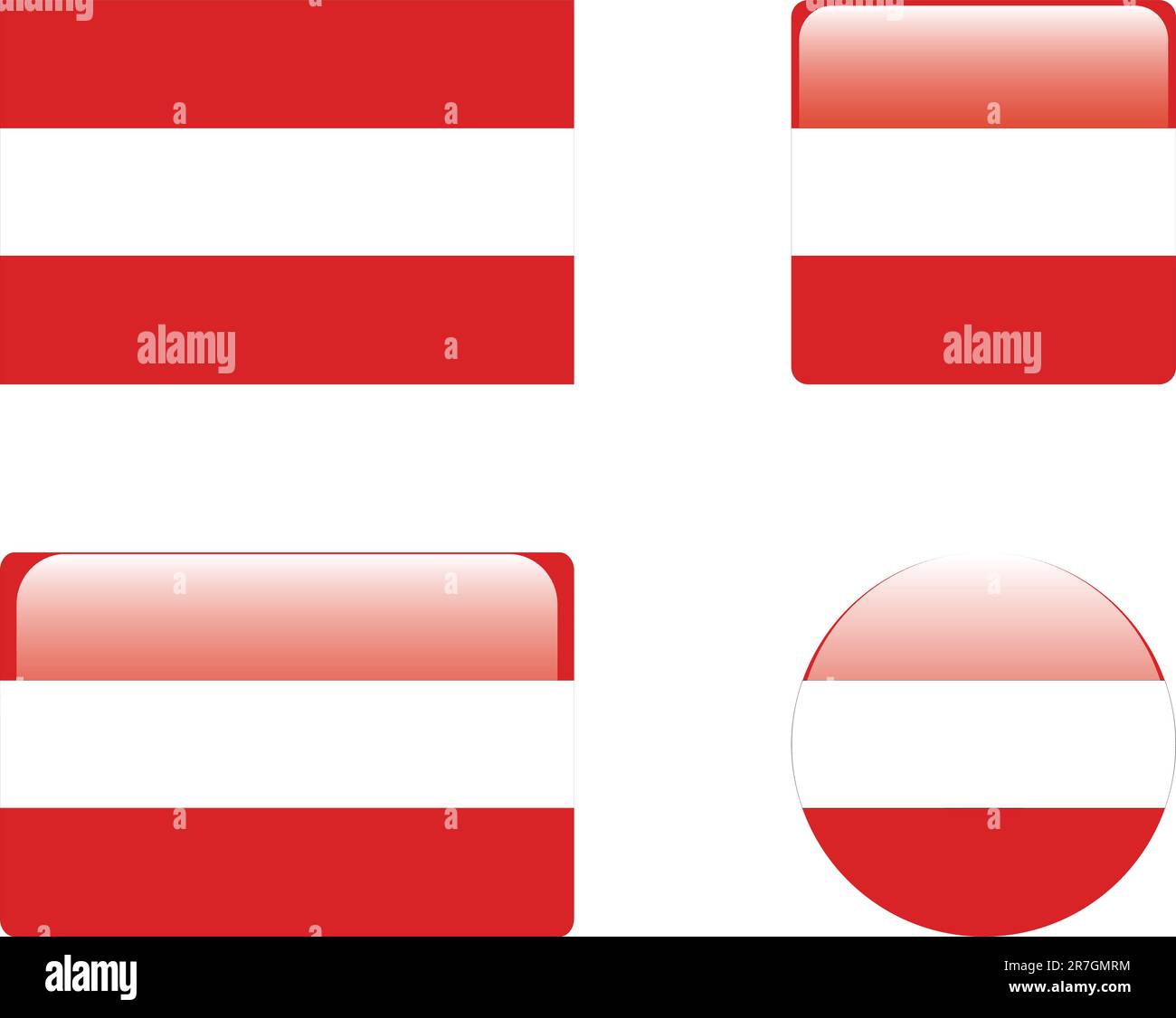 collezione austria flag & buttons - vector Illustrazione Vettoriale