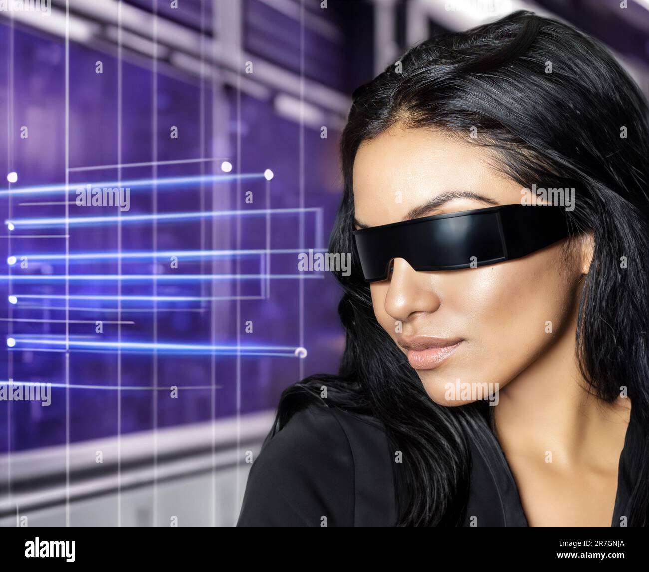 Occhiali futuristici High Tech Computing Concept Image Foto stock