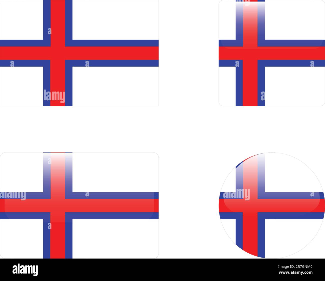 raccolta di bandiere e bottoni delle isole faroe - vettore Illustrazione Vettoriale