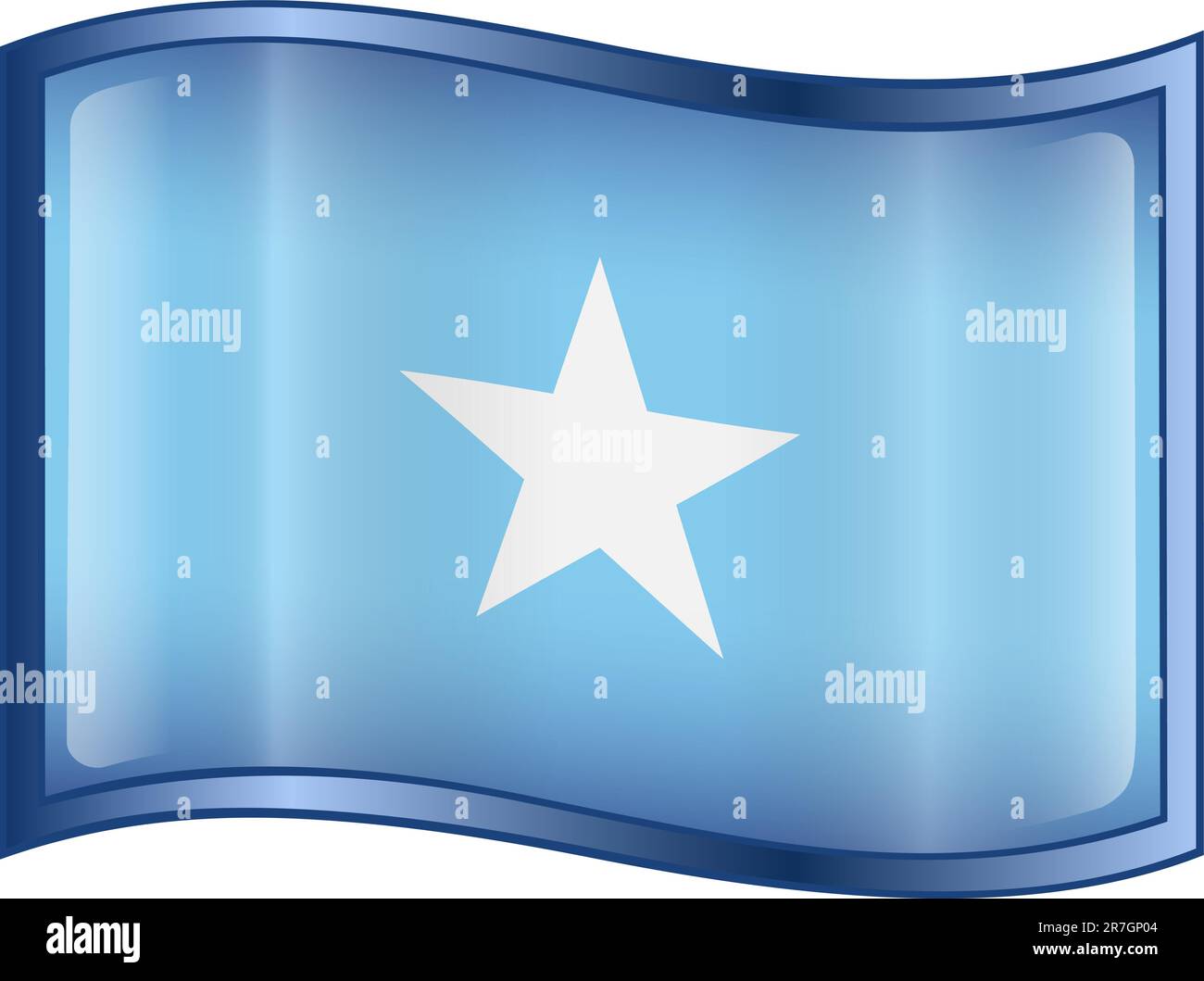 Icona della bandiera somala, isolata su sfondo bianco Illustrazione Vettoriale