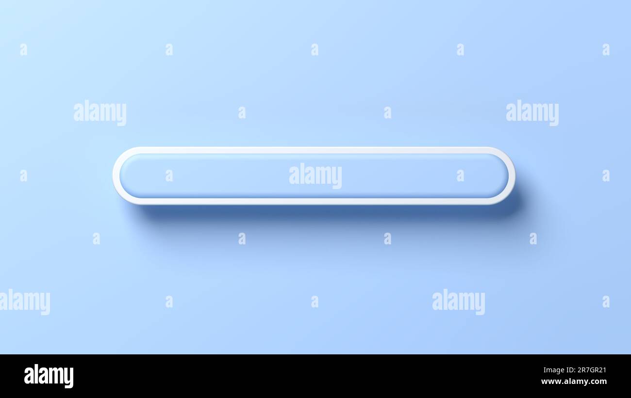 Barra di avanzamento su sfondo blu. Caricamento in corso. 100 per cento. illustrazione 3d. Foto Stock