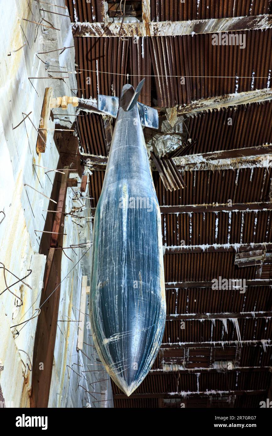 Il bunker buster britannico, assistito da razzi, della bomba Disney al Bunker di Eperlecques (Pas-de-Calais), in Francia Foto Stock