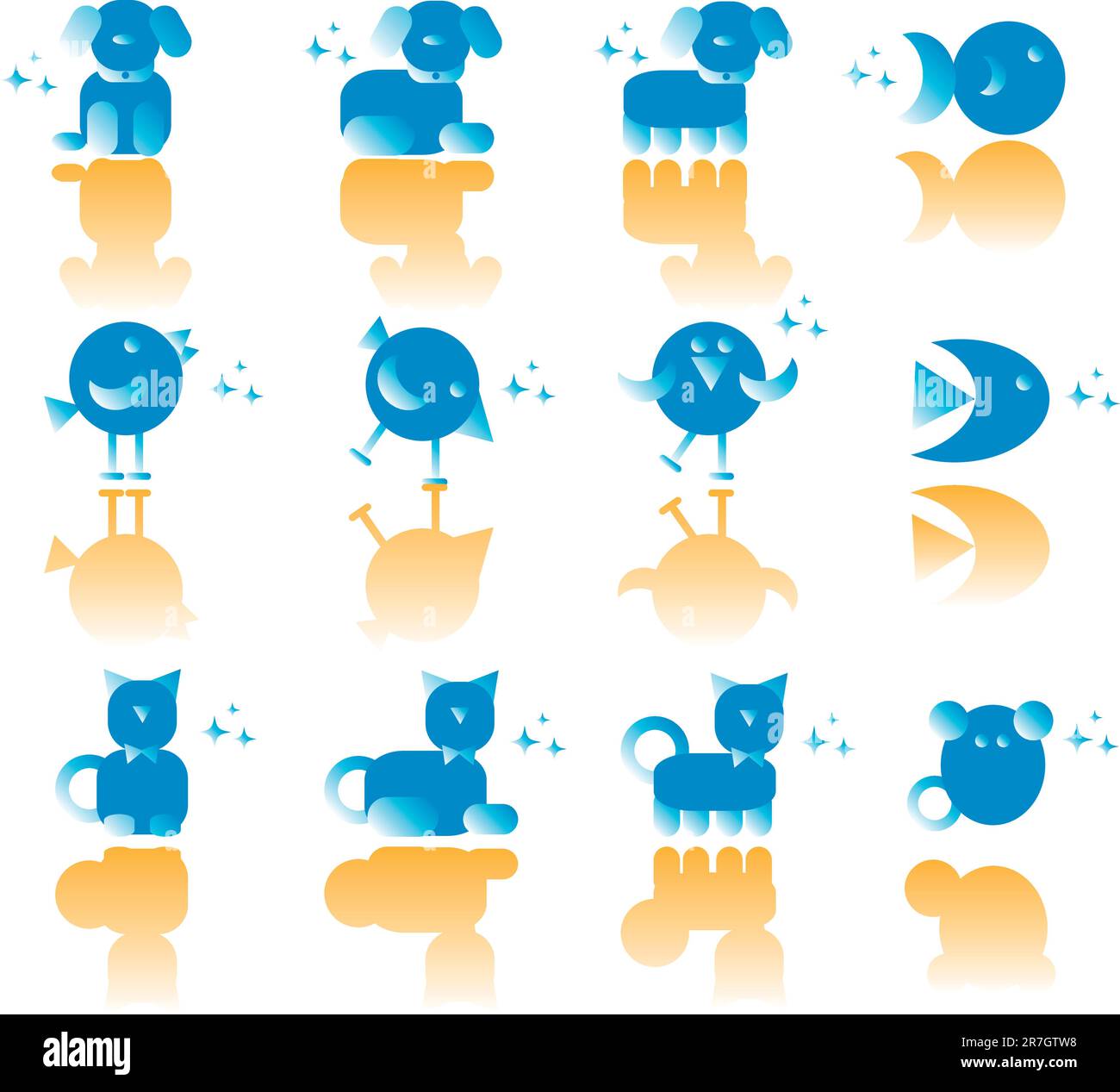 Icone animali domestici Illustrazione Vettoriale