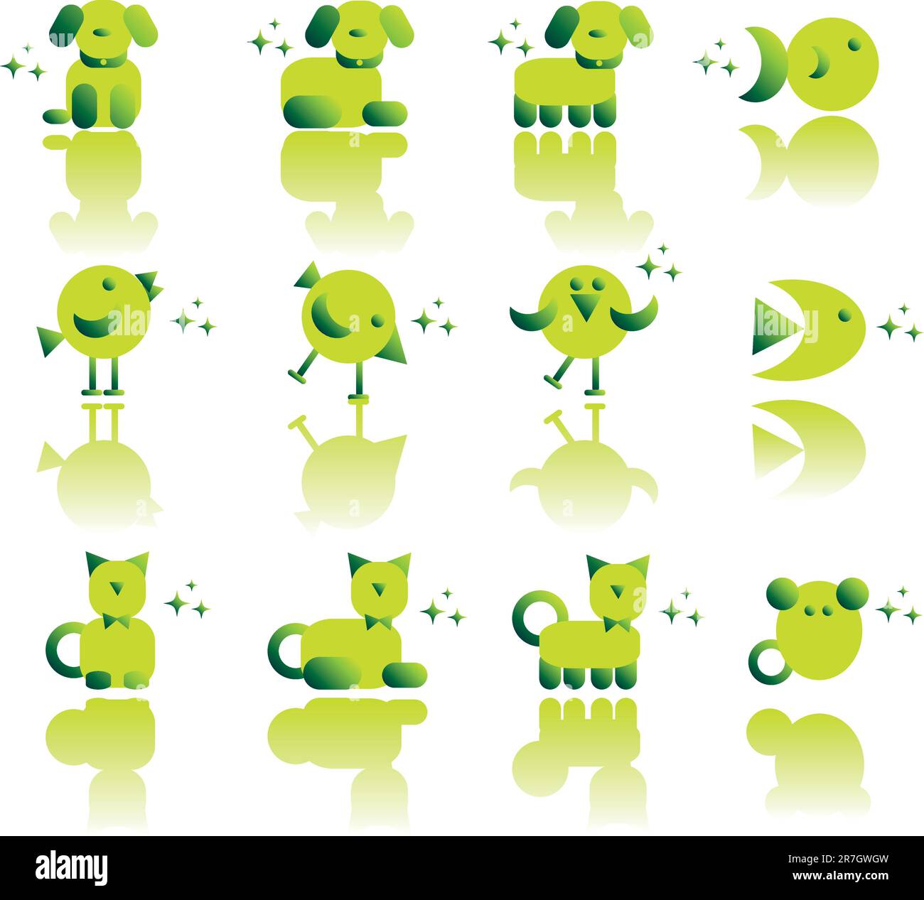 Icone animali domestici Illustrazione Vettoriale