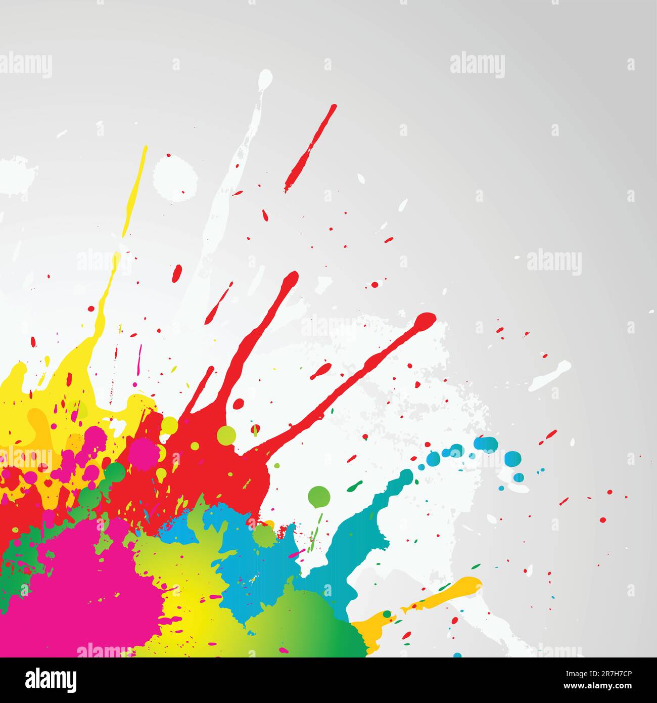 Grunge sfondo con vernice colorata splats Illustrazione Vettoriale