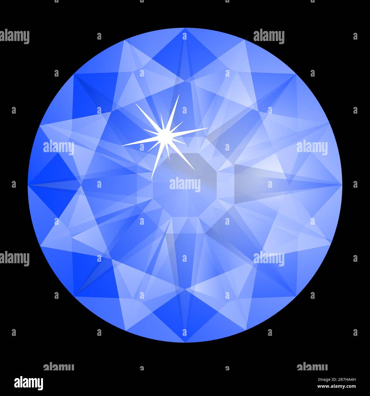 diamante blu su sfondo nero, illustrazione grafica vettoriale astratta Illustrazione Vettoriale