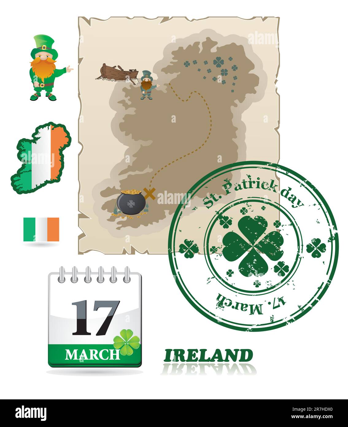 Icone dell'Irlanda Illustrazione Vettoriale