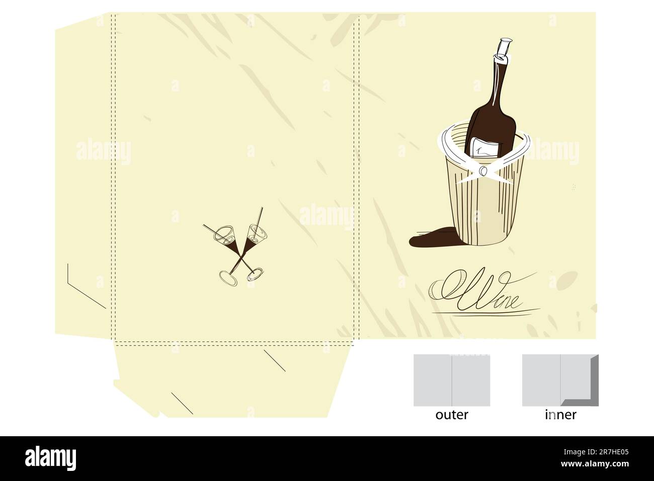 Cartellino con iscrizione vino Illustrazione Vettoriale