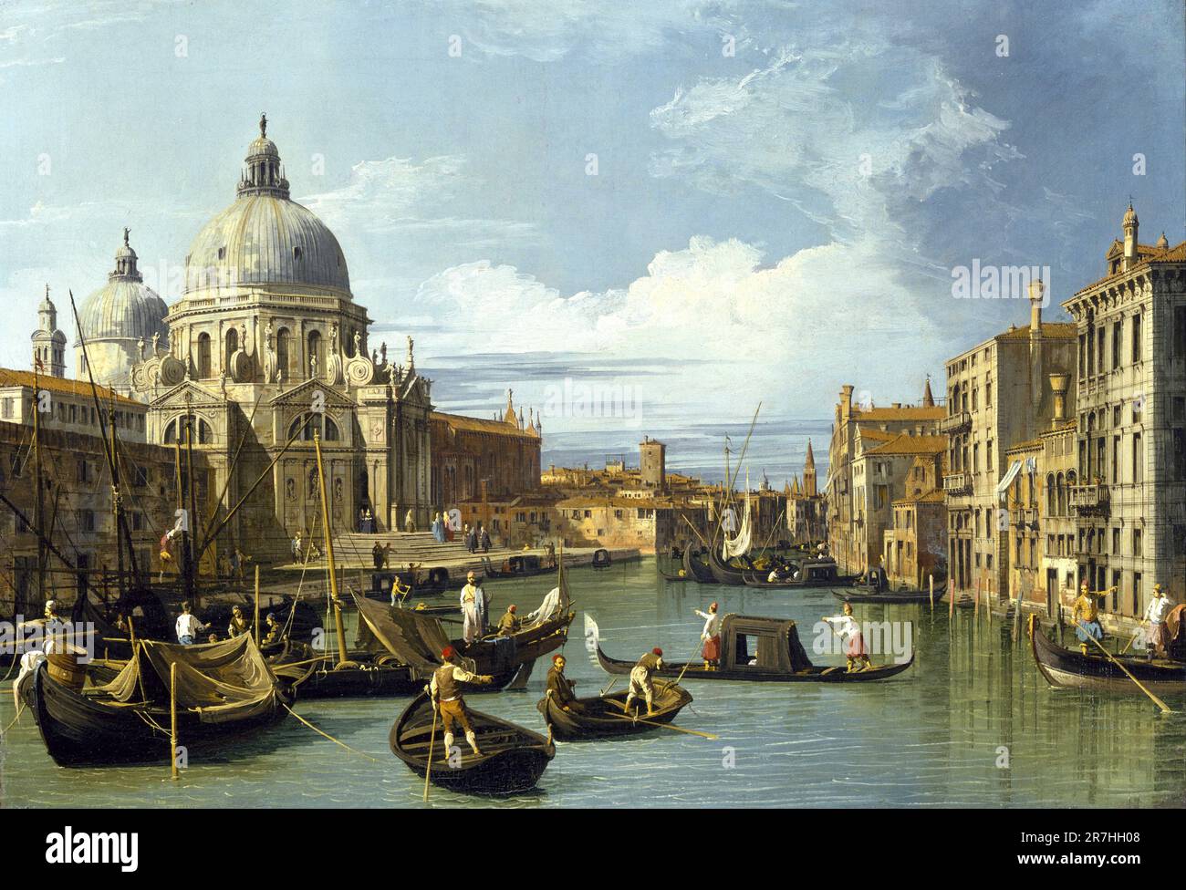 L'ingresso al Canal Grande, Venezia, dipinto dal pittore veneziano Giovanni Antonio Canal, comunemente noto come Canaletto, nel 1730 Foto Stock