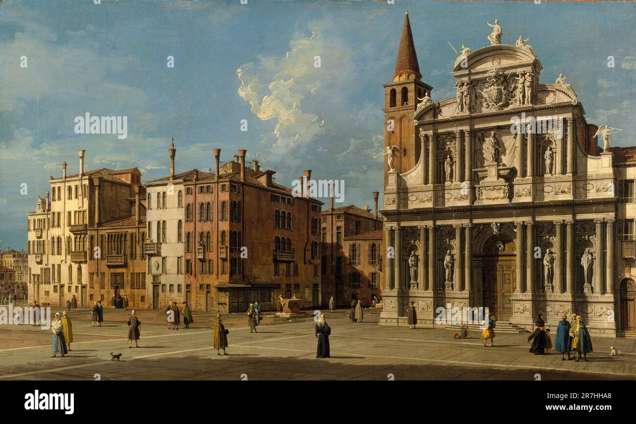 Campo Santa Maria Zobenigo, Venezia dipinta dal pittore veneziano Giovanni Antonio Canal, comunemente noto come Canaletto, nel 1730s Foto Stock