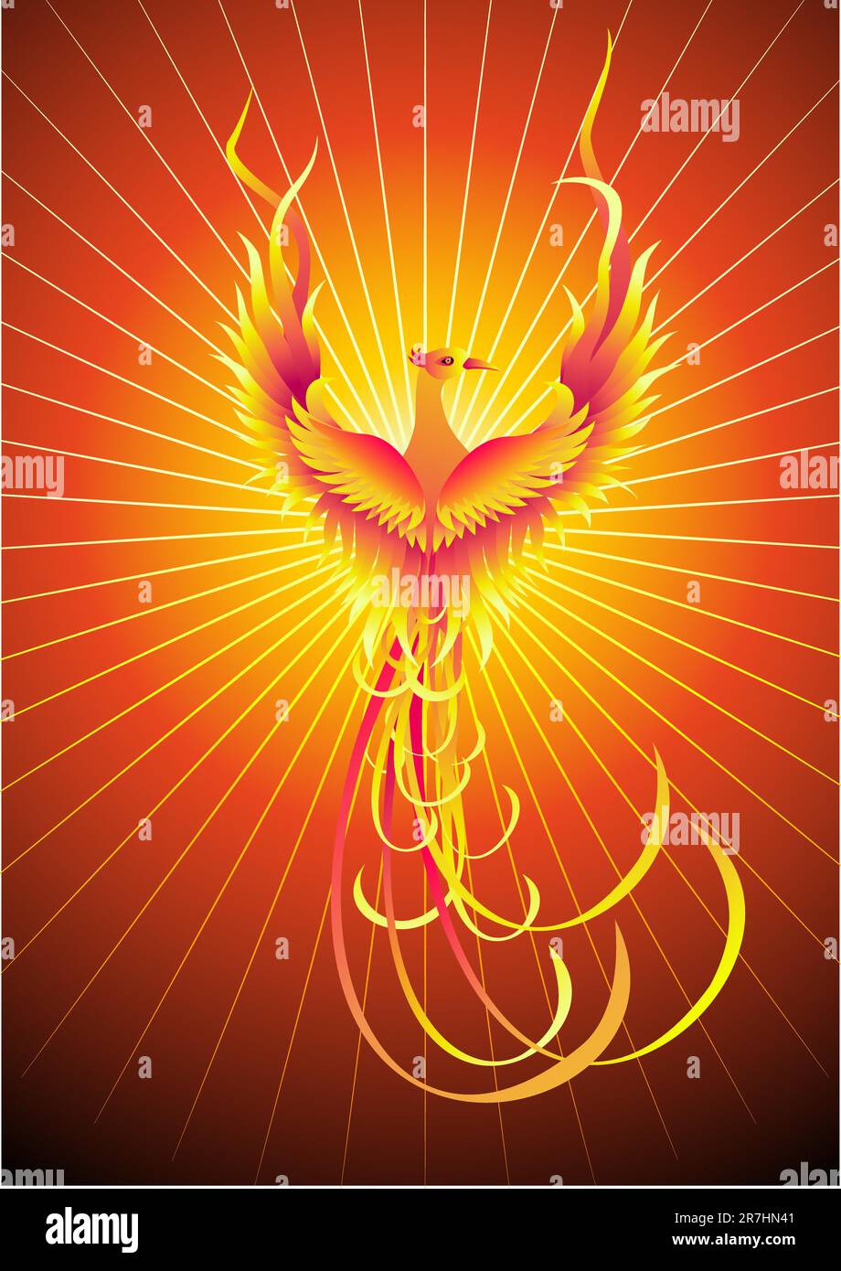 Illustrazione vettoriale dell'uccello phoenix Illustrazione Vettoriale