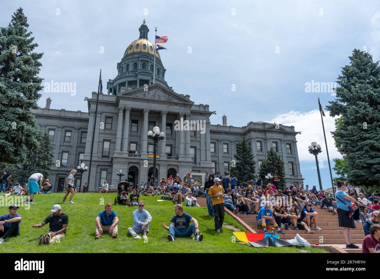 Denver, Colorado, Stati Uniti - 6.15.2023: Downtown Denver, Denver Nuggets Parade Foto Stock