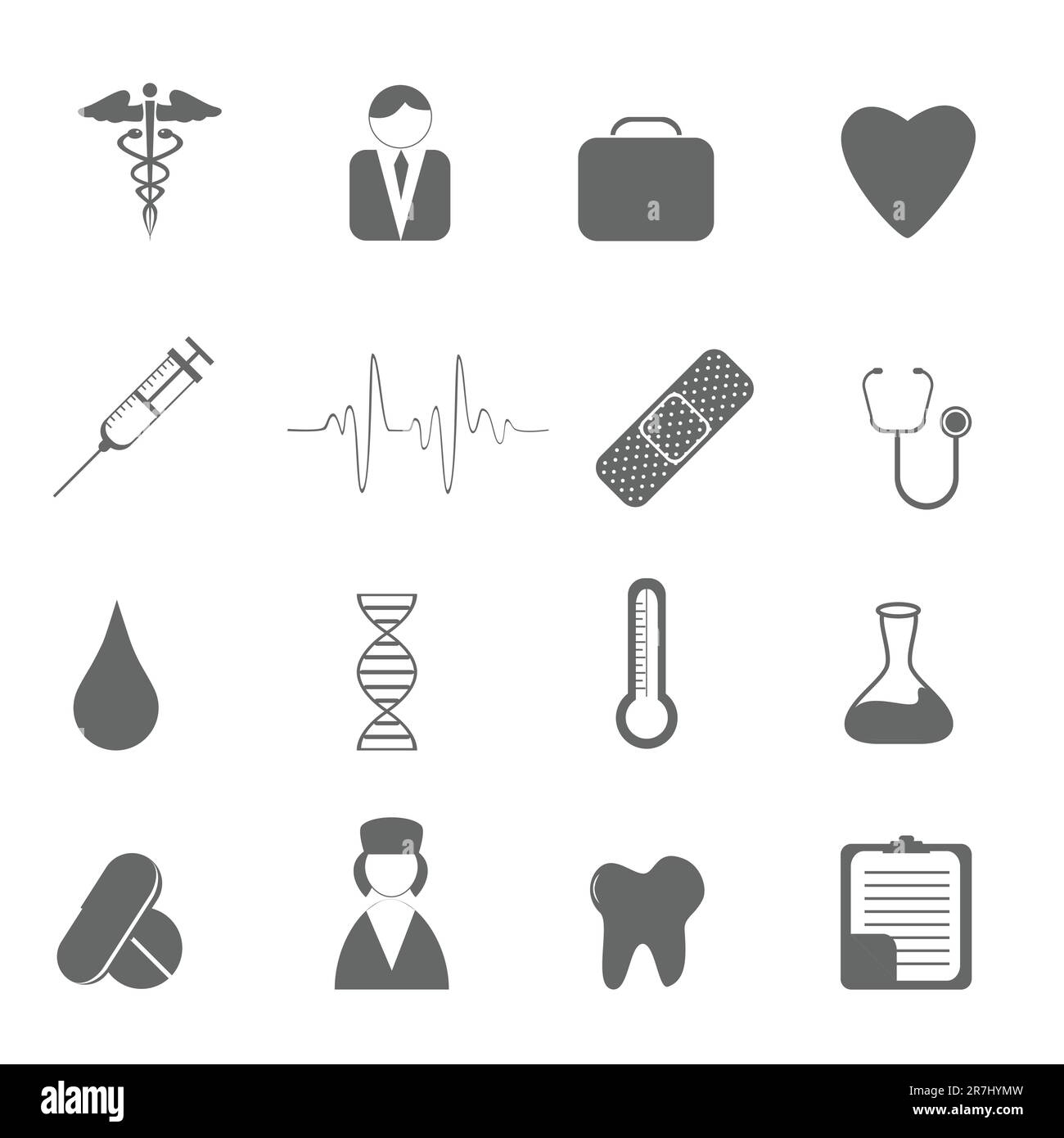 Icone sanitarie e mediche Illustrazione Vettoriale