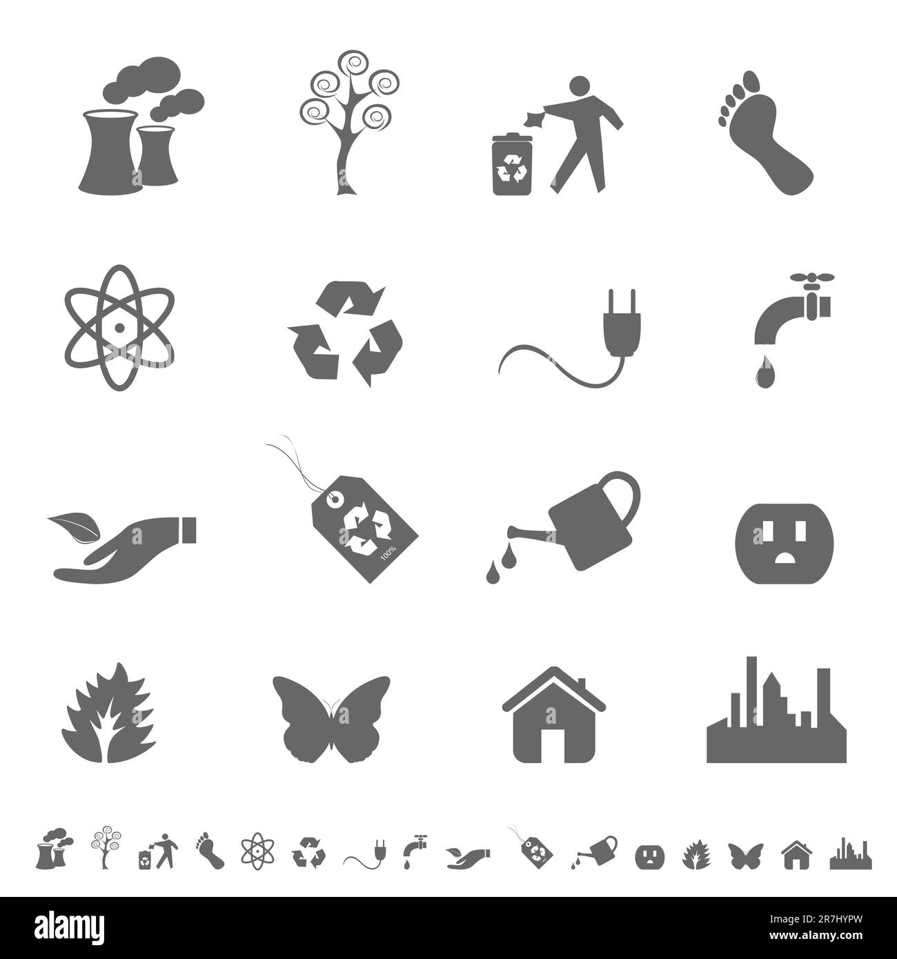 Set di icone e simboli ECO Illustrazione Vettoriale