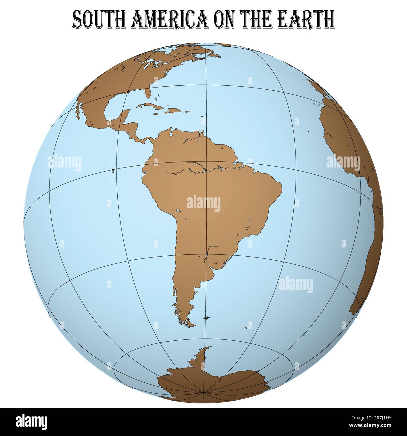 sud america sulla terra, illustrazione astratta di arte vettoriale Illustrazione Vettoriale