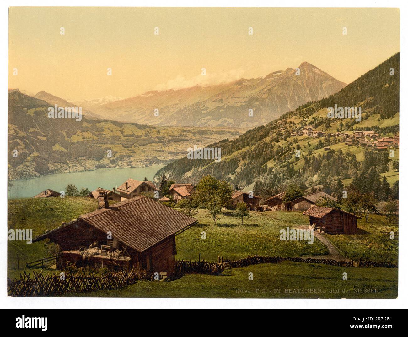Beatenberg e il Niesen, Oberland Bernese, Svizzera 1890. Foto Stock