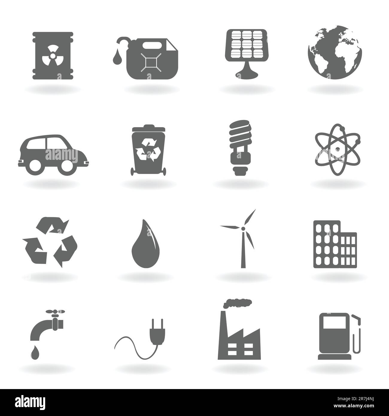 Set di icone relative all'ecologia e all'ambiente Illustrazione Vettoriale