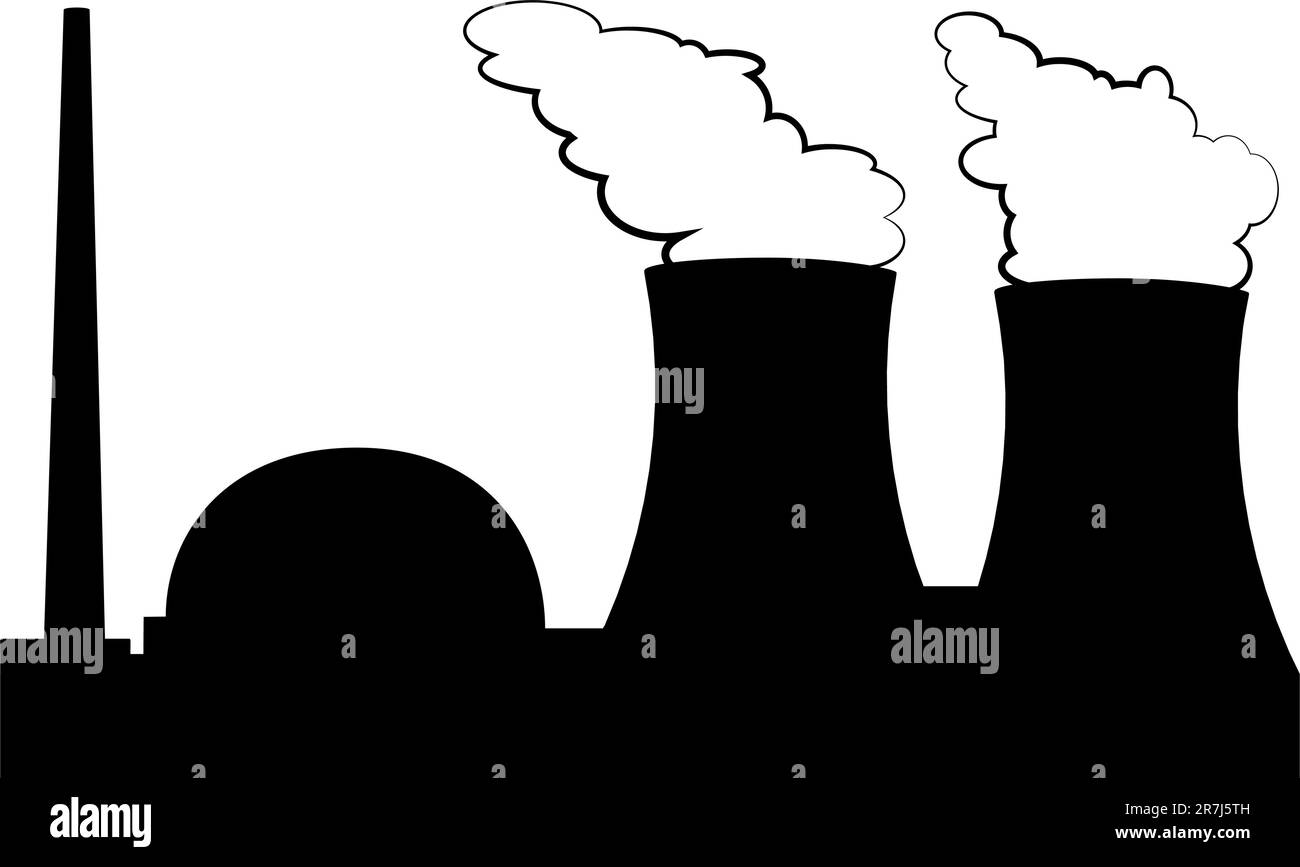 illustrazione di una centrale nucleare Illustrazione Vettoriale