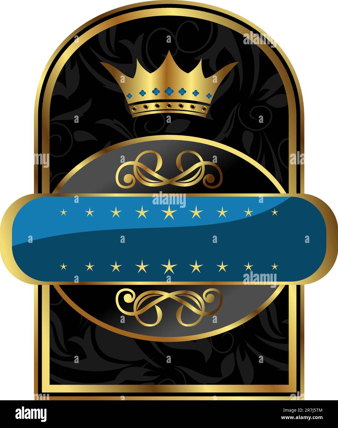 Illustrazione royal etichetta con la corona per il confezionamento di alcol - vettore Illustrazione Vettoriale