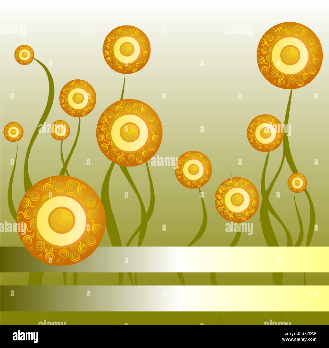 Illustrazione di fiori dorati. Fiori, oro Illustrazione Vettoriale
