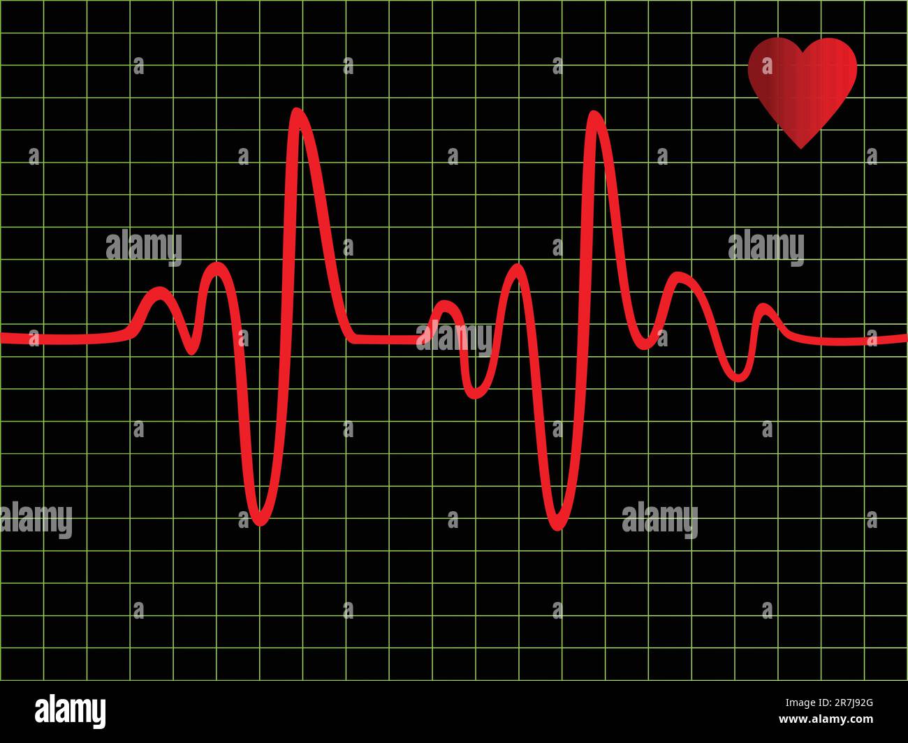 Cardiofrequenzimetro o ECG Illustrazione Vettoriale