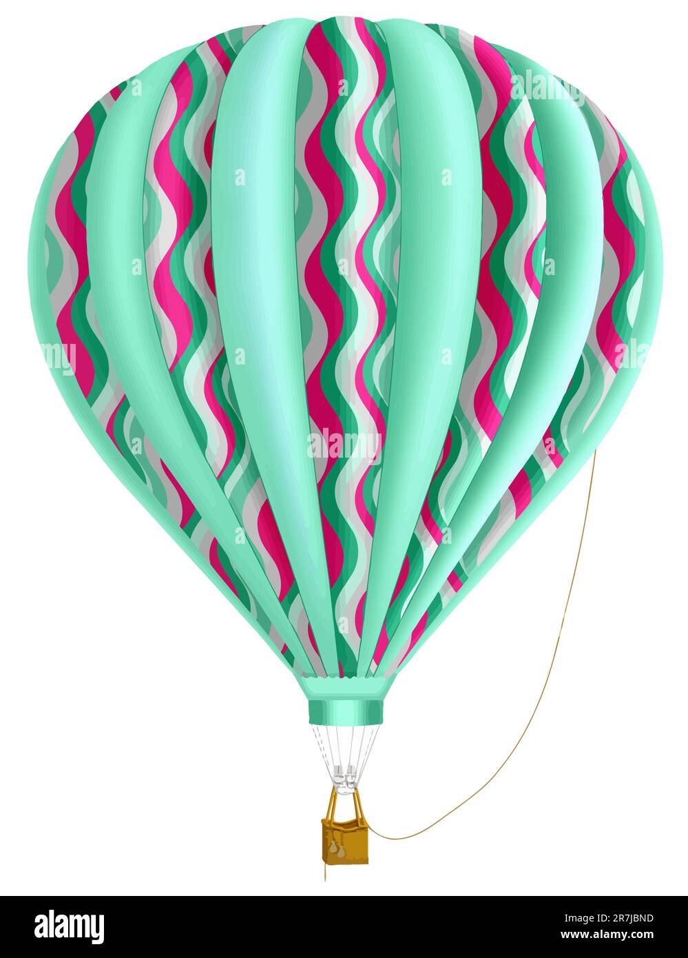 una mongolfiera realizzata in colori brillanti Illustrazione Vettoriale