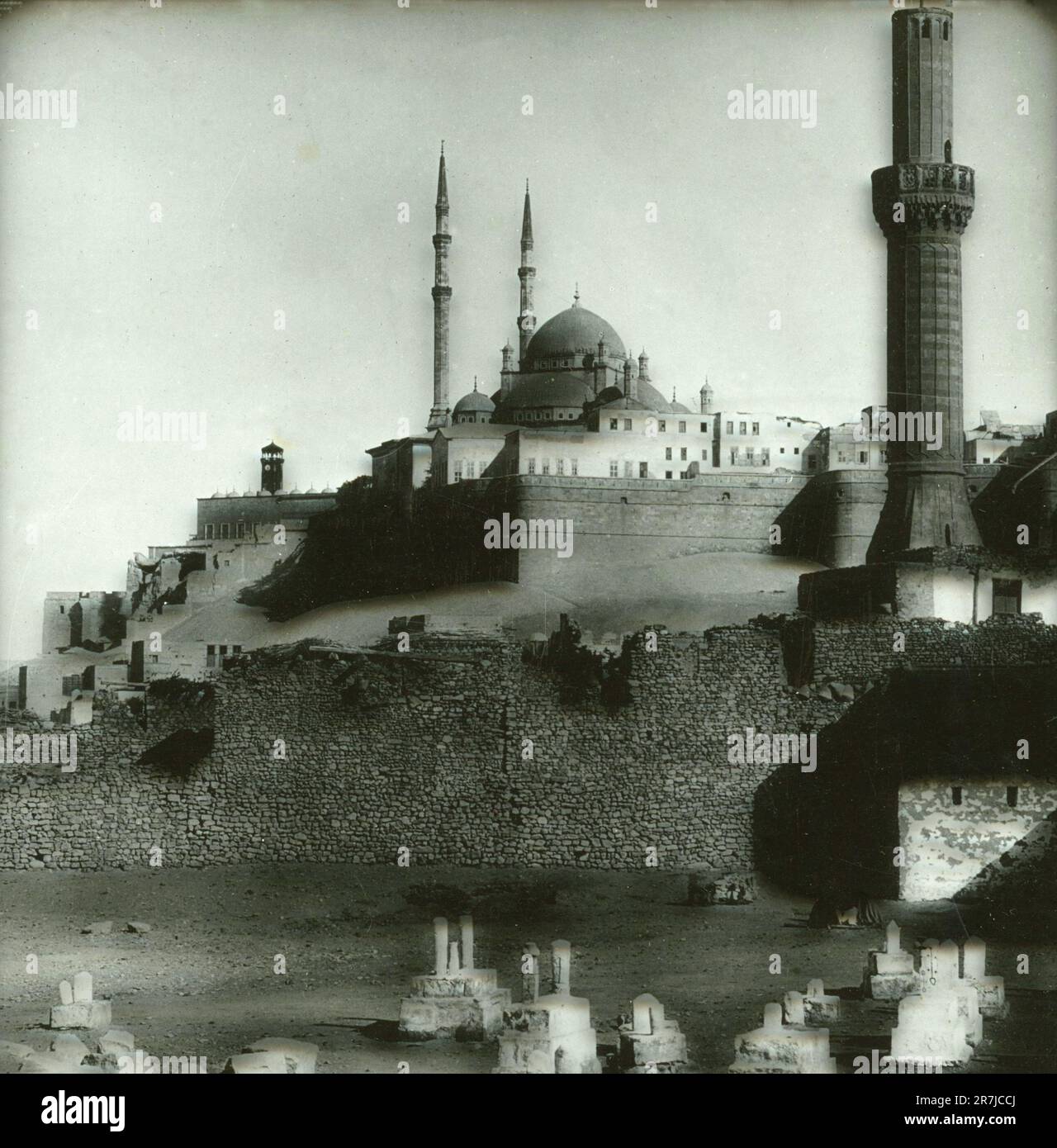 Vista della Cittadella, il Cairo, Egitto 1890s Foto Stock