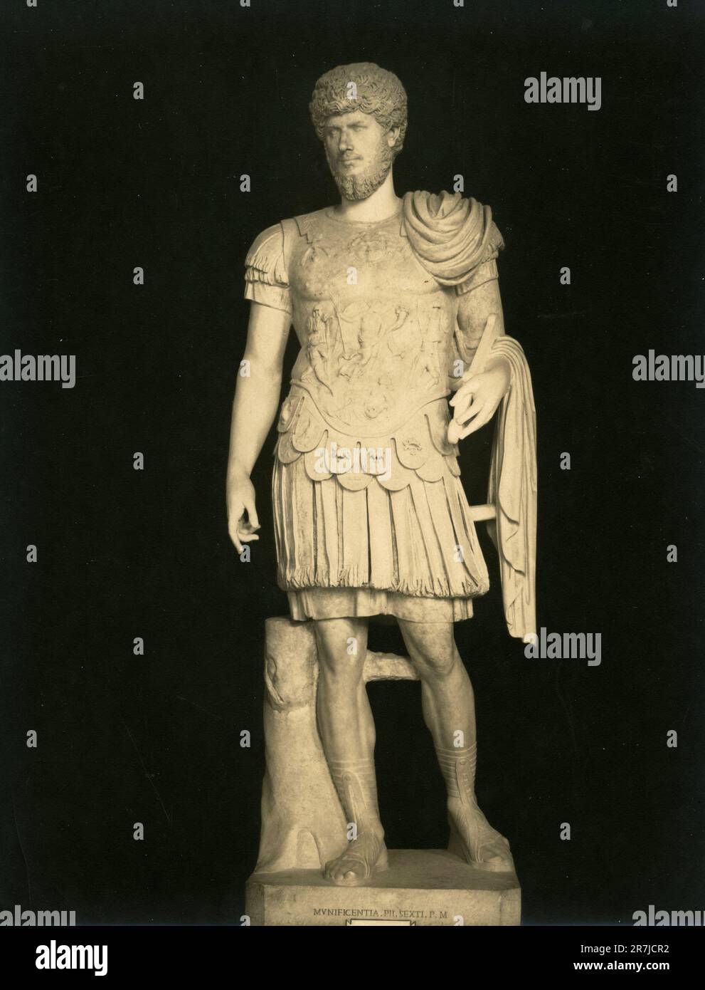 Antica statua marmorea dell'imperatore romano Lucio Verus, Museo Vaticano, Italia 1900s Foto Stock