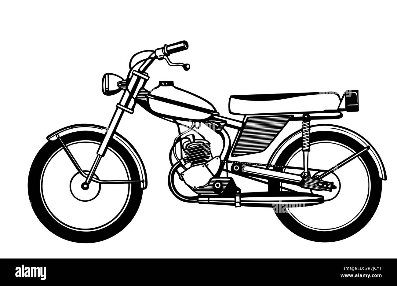 Vettore ciclomotore silhouette su sfondo bianco Illustrazione Vettoriale