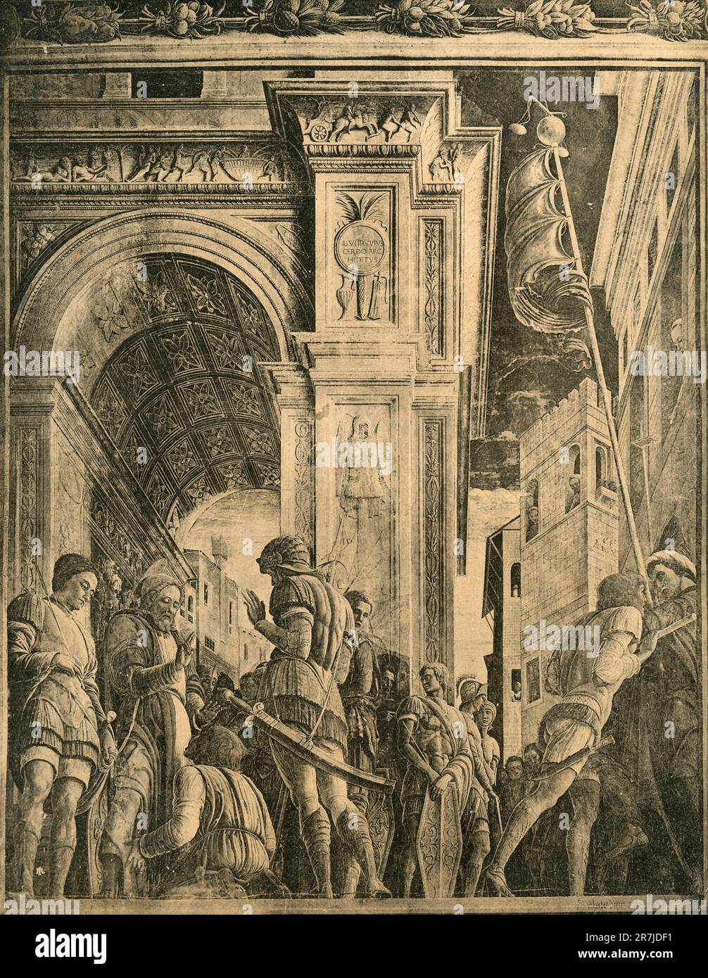 St James ha condotto alla sua esecuzione, dipinto dell'artista italiano Andrea  Mantegna, Cappella Ovetari, Chiesa Eremitani, Padova, Italia 1900s Foto  stock - Alamy