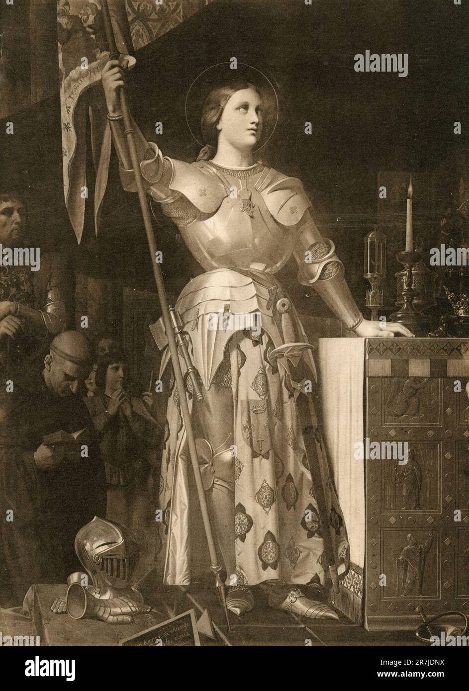 Giovanna d'Arco all'incoronazione di Carlo VII, dipinto dell'artista francese Jean-Auguste-Dominique Ingres, Louvre, Parigi, Francia 1900s Foto Stock
