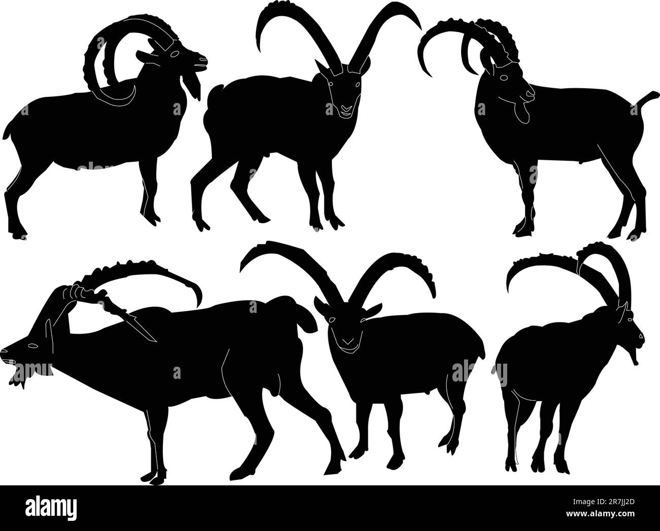 collezione rock goats - vector Illustrazione Vettoriale