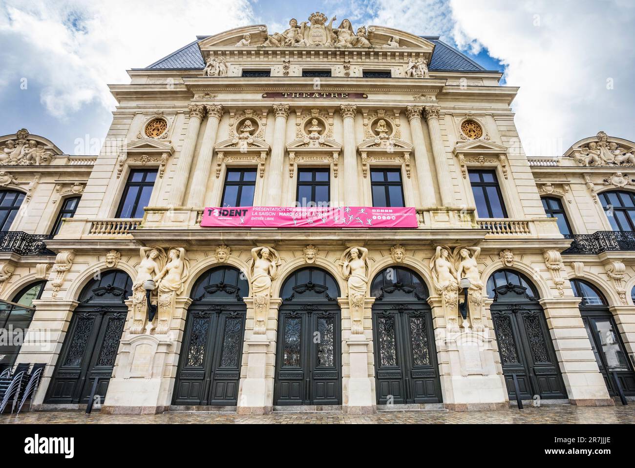Il Teatro Italiano di Cherbourg è uno degli ultimi teatri italiani costruiti in Francia nel in1880, Cherbourg-en-Cotentin, sulla penisola del Cotentin, nel de Foto Stock